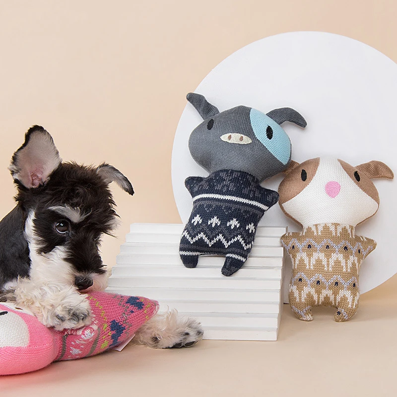 

Dog Squeky Toys Anti-bite Training Plush Toy Medium Large Dog Interactive Pet Supply Chew Squeaker Bite Resistant Bone Molar Toy