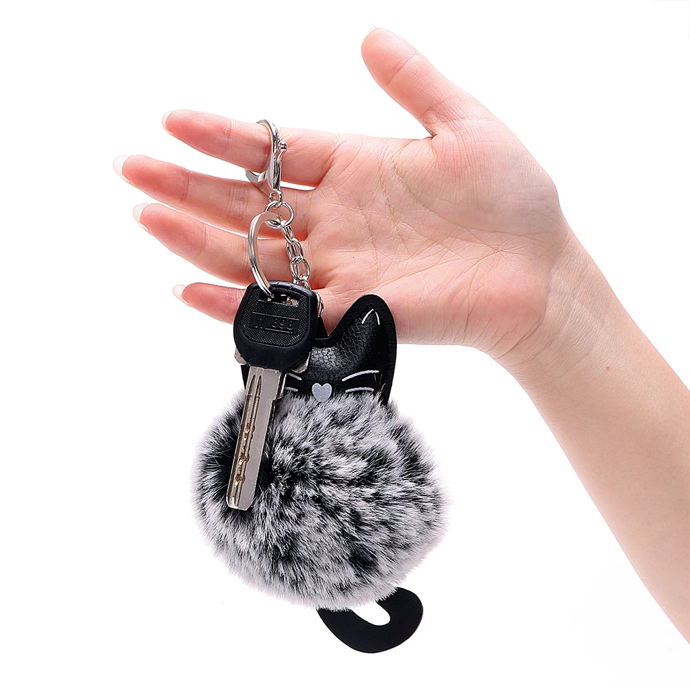 Помпон из искусственной кожи в виде головы кошки автомобильные аксессуары