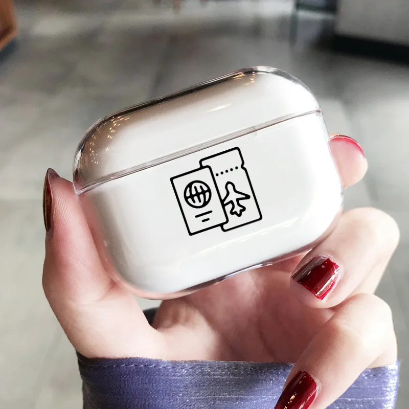 Силиконовый чехол для путешествий самолета Airpods Pro модная карта мира прозрачный