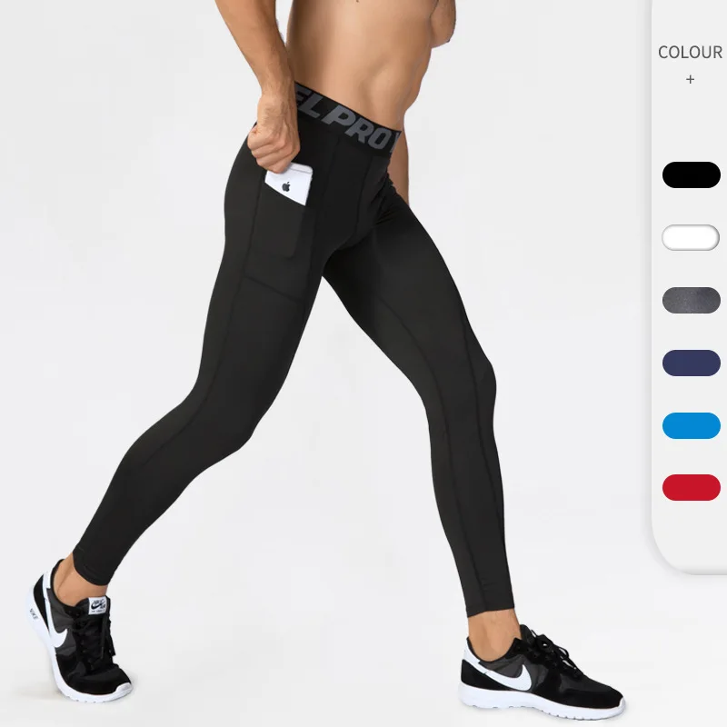 

Мужские спортивные брюки для фитнеса с карманами, эластичные, впитывающие влагу, быстросохнущие, 1080