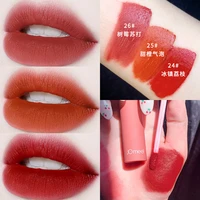 jomeel mirror lip gloss wooden appearance sexy red orange cherry colors long lasting waterproof velvet matte lip tint ac238