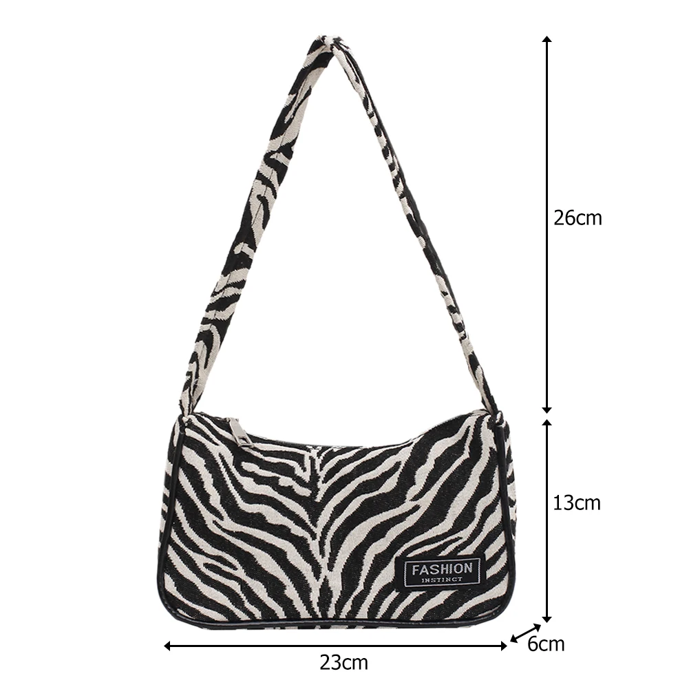 

Retro Animal Pattern Women Underarm Purse Casual Canvas Street Travel Shoulder Bag Daily Shopping Money Handbags