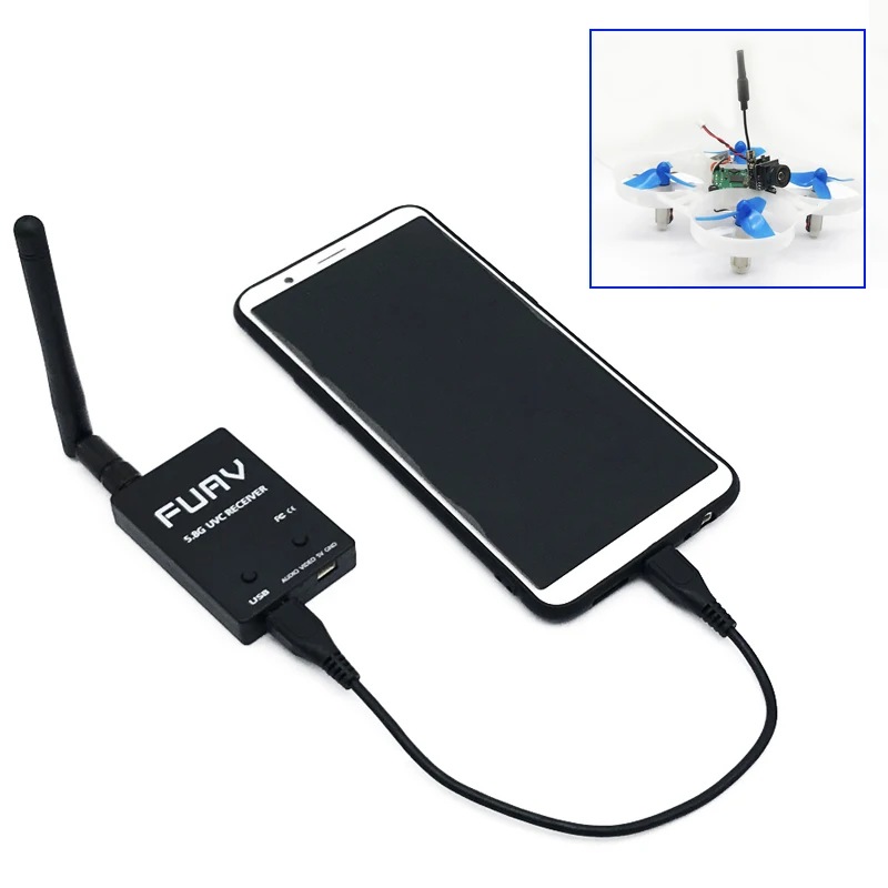 5 8G 25 передатчик mw FPV 800TVL HD Micro CMOS камера и приемник UVC видео Downlink OTG VR Android телефон