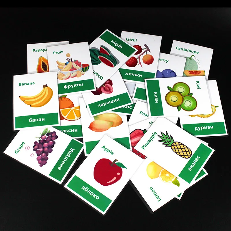 66 шт. карманные развивающие карточки с животными/фруктами/овощами|Чтение| |