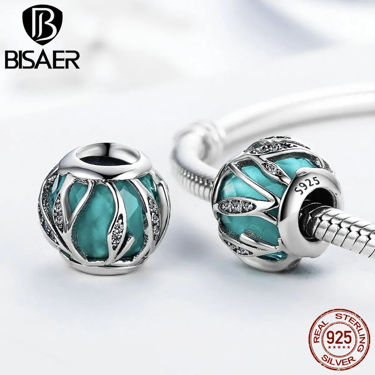 Бренд BISAER, Горячая 925 пробы, серебро, естественное сияние, розовый и прозрачный CZ бисер и талисманы, подходят к оригинальному Pan браслету HTC133