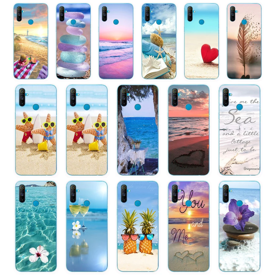 71 summer Beach Scene at Sunset on sea gift Soft Silicone Tpu Cover phone Case for OPPO A1K A5S A7 AX7 A5 A9 2020 Realme C3 Case