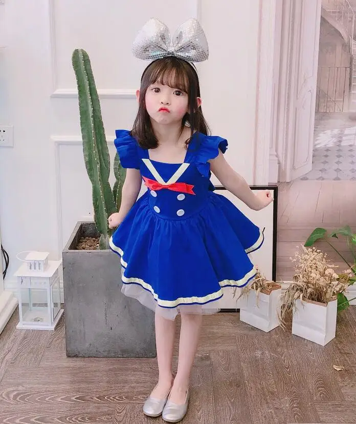 Розничная продажа летнее платье с вышивкой для маленьких девочек милая детская
