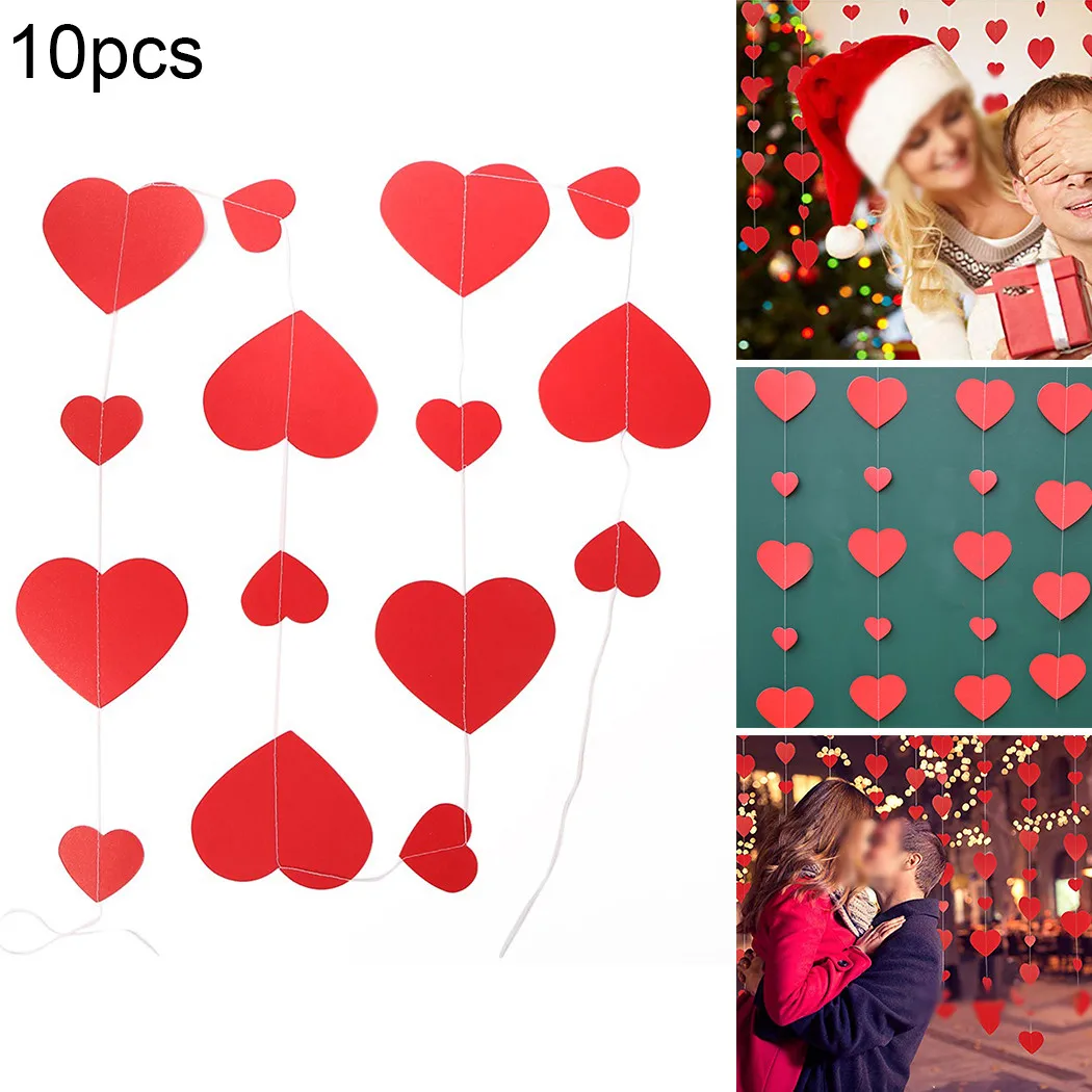 

10pcs Pendent Charm Decoration Engagement Hanging Heart Holiday Polyester