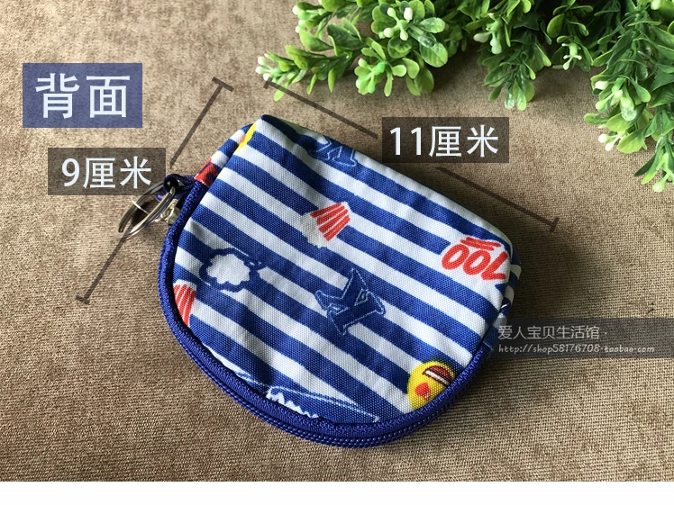 Мини-кошелек полукруглая однотонная холщовая с цветочным принтом для монет