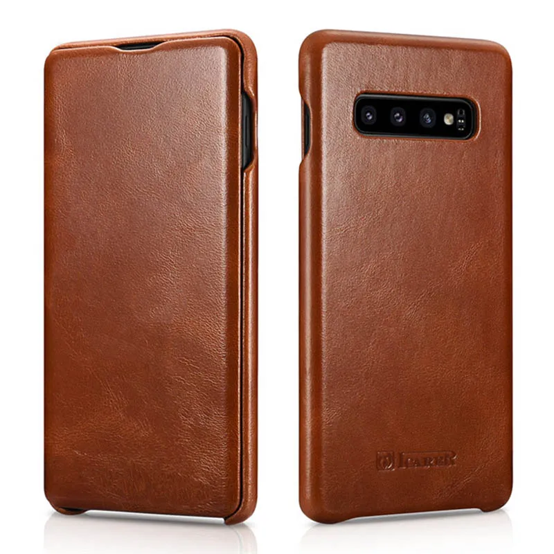 Ретро чехол из натуральной кожи для samsung S10 S9 Plus флип-чехол ручной работы Arc Edge Note 8 9
