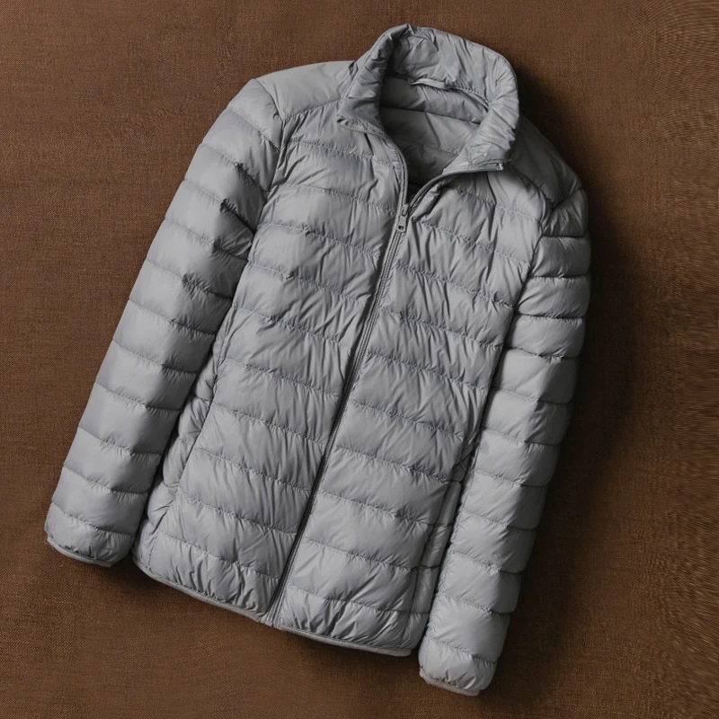 Куртка мужская осенне-зимняя, на белом утином пуху, с воротником-стойкой, светильник Кая, теплая от AliExpress WW