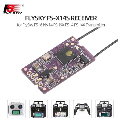 Для передатчика FlySky FS-I6 NV14 FS-I6X FS-i4 FS-I4X, приемник FlySky FS-X14S 2,4 ГГц 14CH PPM i-BUS S.BUS сигнальные выходы