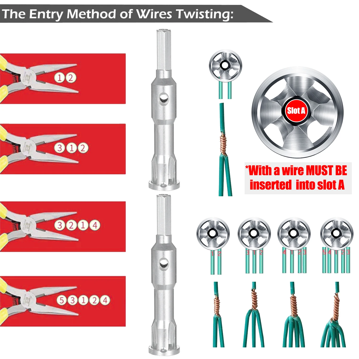 

Wire Twisting Tool Wire Stripper and for Stripping and Twisting 11/12/13AWG Solid Wires for Power Drill Driver Electricians