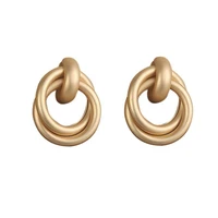 925 silver needle baroque metal matte stud earrings female personality elegant earrings elegant circle winding earrings fashion