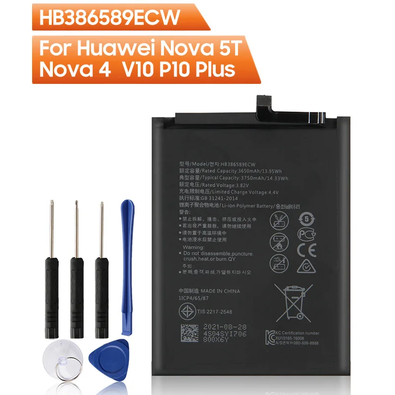 

Replacement Phone Battery HB386589ECW HB386590ECW For Huawei V10 Maimang 7 Honor 20 20S 8X P10 plus Nova3 3i Play Nova 4 5T