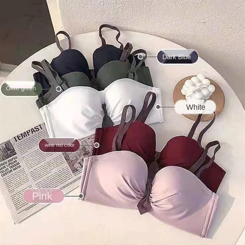 

Women's Underwear Sexy Solid Color Bra Fashion Push Up Bra Women's Small Chest Thin Underwear Female Sexy Lingerie Seemless Bra