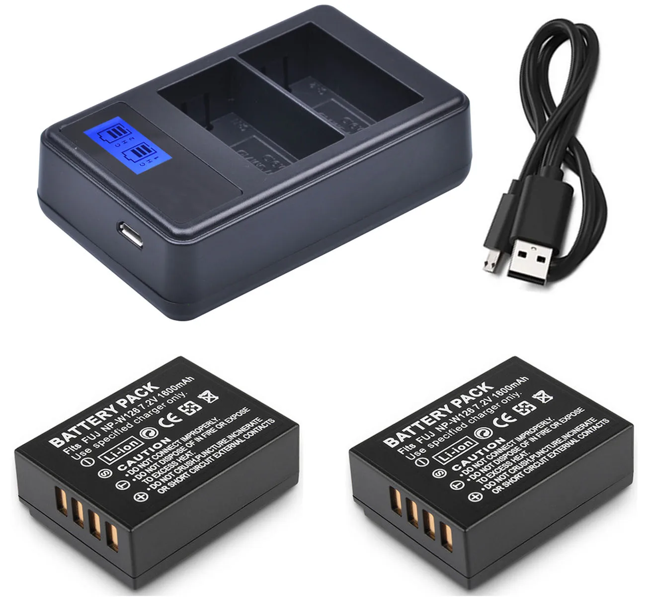 

Battery (2-Pack) + LCD USB Dual Charger for Fujifilm X-H1, X-M1, X-T1, X-T2, X-T3, X-T10, X-T20, X-T30, X-T100 Digital Camera