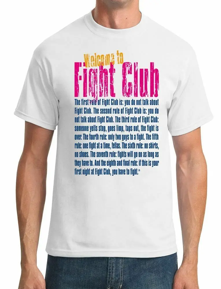 

Welcome To Fight Club - - Fight Club Movie Inspired Mens T-Shirt Simple Short-Sleeved Cotton T Shirt Top Tee Plus Size
