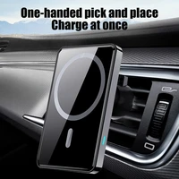new 15w fast wireless magnetic strong suction charger car holder air vent bracket for iphone 12 compatible with qi android phone