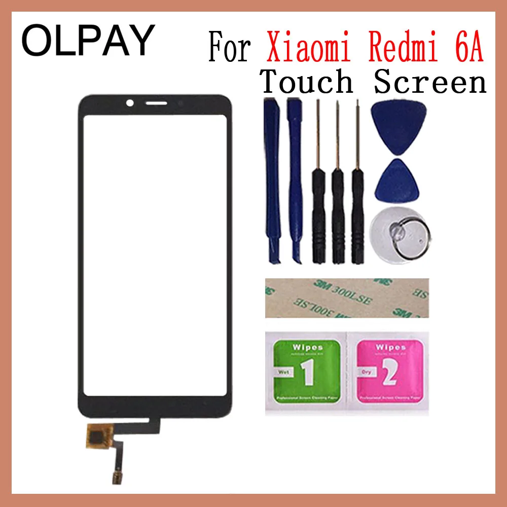 6A Black With Tools Для Xiao mi Red mi 6A Red mi 6 Pro Сенсорный экран дигитайзер для Xiaomi mi A2 Lite Сенсорная панель Сенсорный экран сенсор переднее стекло - Цвет: 6A Black With Tools