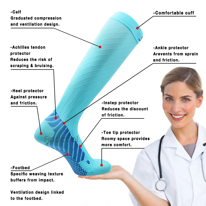 Гольфы Findcool для бега носки марафона профессиональные компрессионные мужские