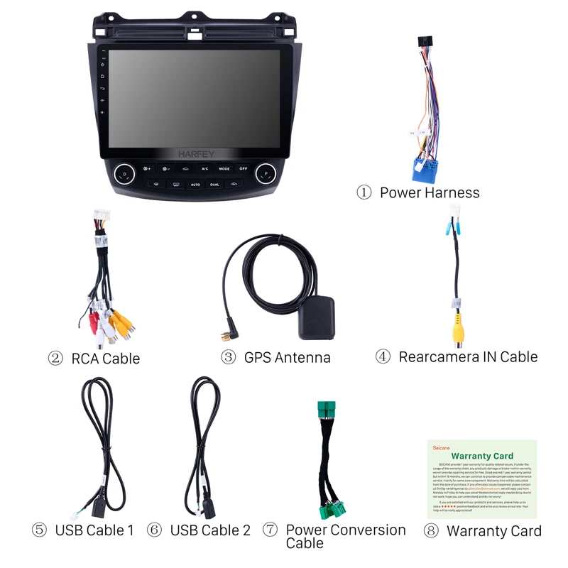 Harfey 10.1&quot Android 8.1 GPS Navigation Bluetooth Head Unit 1024*600 HD Touchscreen Car Radio for Honda Accord 7 2003-2007 Audio |