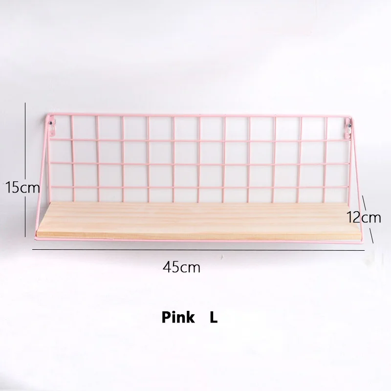 Деревянная железная настенная полка скандинавский Настенный декор стеллаж для