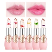 new pink 6pcsset lipstick lip tint makeup flower jelly crystal clear long lasting temperature cosmetics color change lip balm