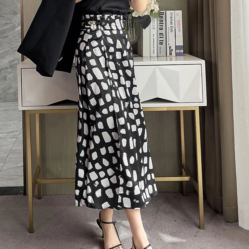 

Long Skirt 2021 New Style Geometric Pattern Floral Pattern A Line Ladies Fashion Casual High Waist Geometric Skirt