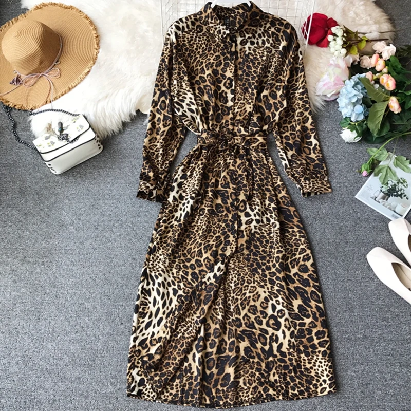 Платье SINGRAIN женское длинное на пуговицах рабочая туника с длинным рукавом