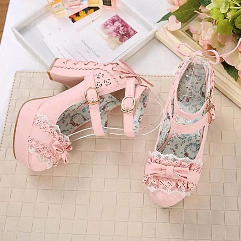 Женские ботинки на высоком каблуке с кружевным бантом|Туфли| |