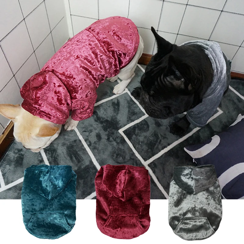 2019 Новая Осенняя зимняя одежда для собак Бархатный Костюм с капюшоном Теплый