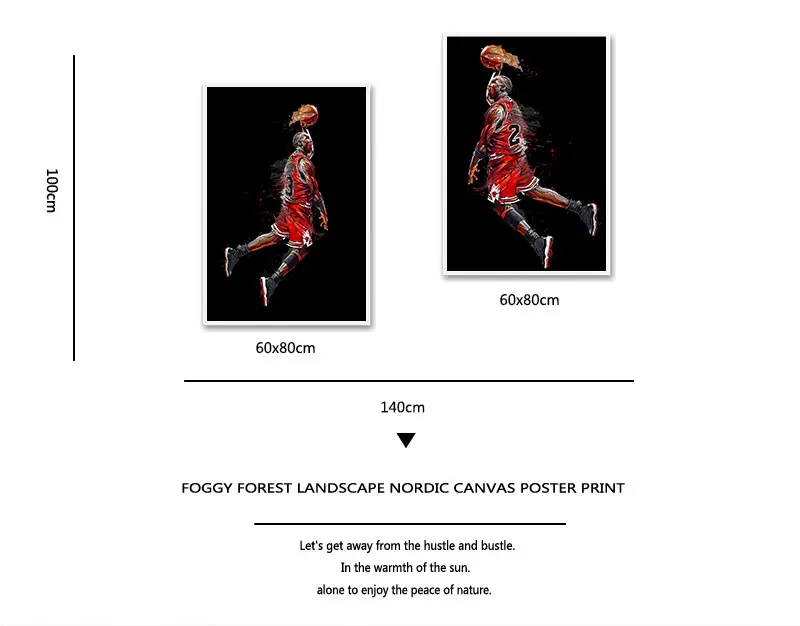 Абстрактная живопись Майкл плакат Джордан Fly Dunk Баскетбол настенные картины для