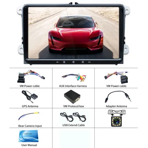 Автомагнитола Camecho 2 Din стерео Android 8,1 Автомобильный мультимедийный плеер для VW/Volkswagen/Skoda/Golf/Polo/Passat/b7/b6/SEAT/Tiguan - Цвет: With 12 LED Camera