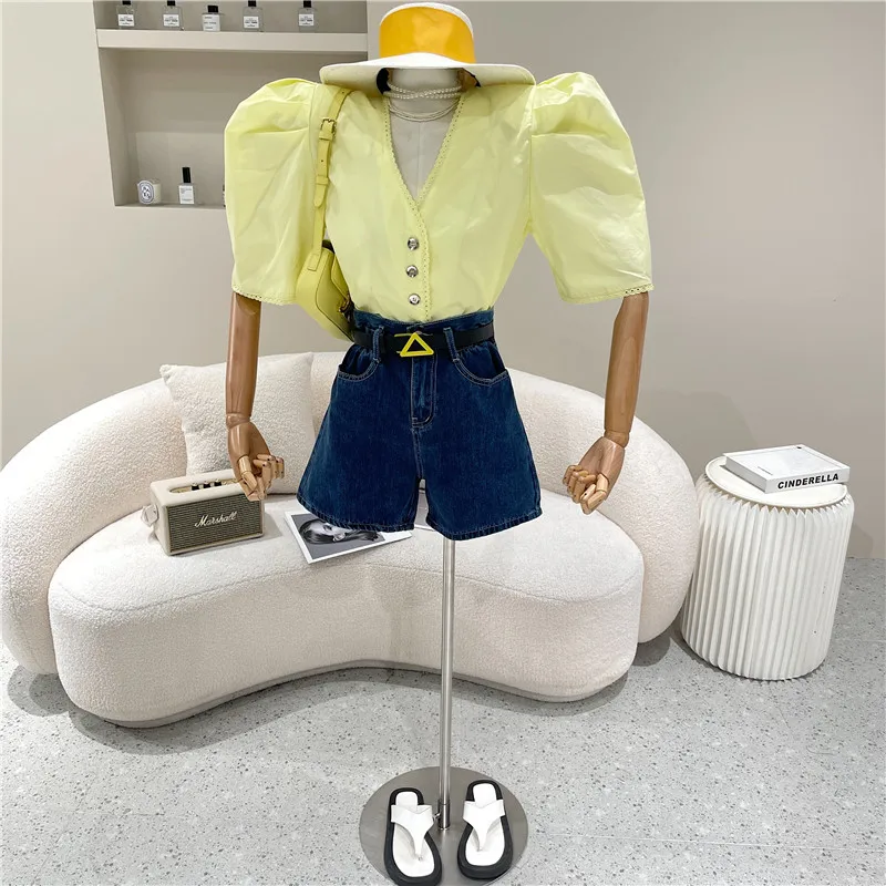 

Niche Design New Women's Clothing Summer 2021 Fashion Versatile Puff Sleeve Top Short Sleeve Shirt