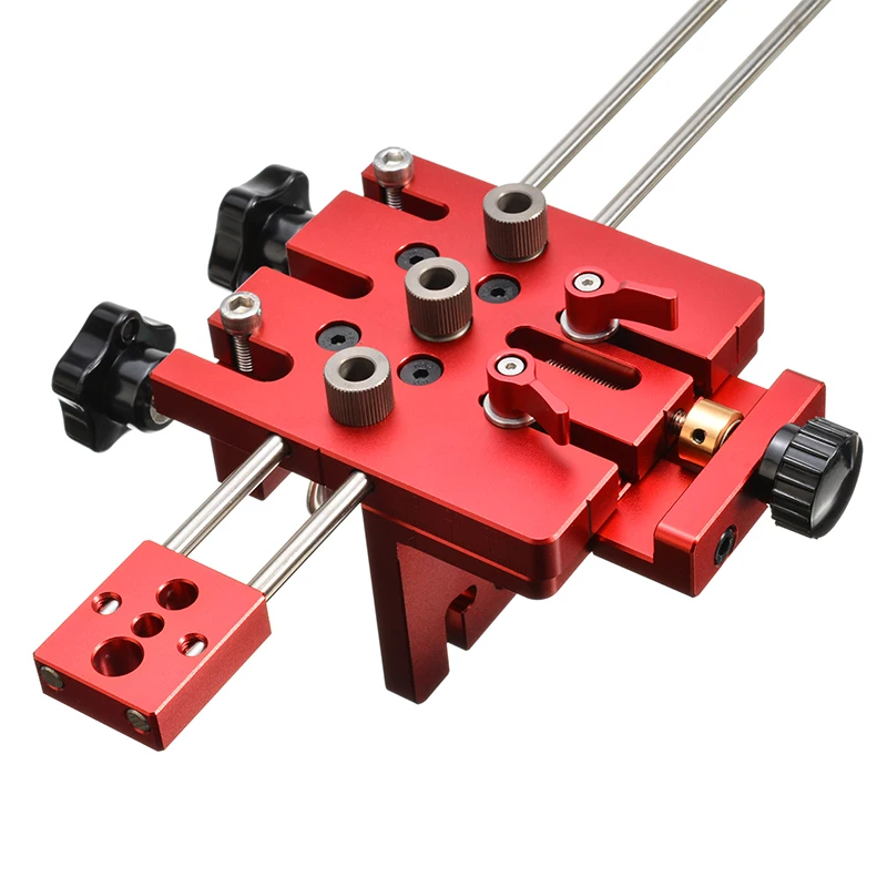 3 in 1 Woodworking Hole Drill Punch Guide Locator Positioner Jig Tool Kit Aluminium Alloy Wood Working DIY Tools