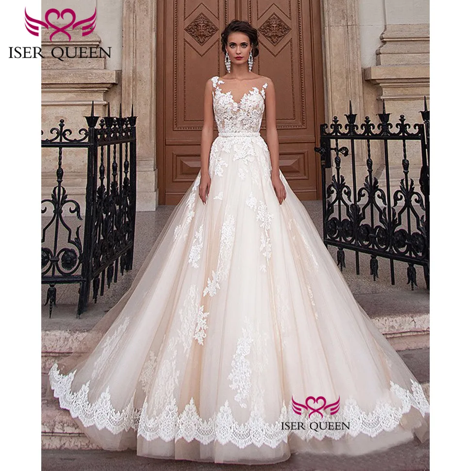 Сексуальное кружевное свадебное платье А-силуэта романтическое vestido De noiva