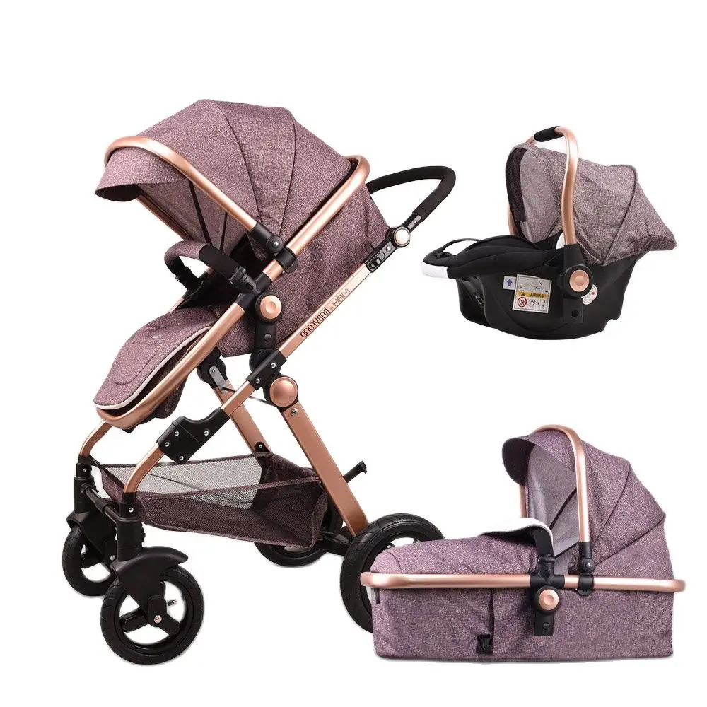 High landscape baby stroller can sit reclining two-way four-wheel shock-absorbing folding small newborn BB winter and summe | Мать и