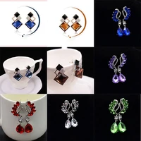 crystal rhinestone jewellery fashion womens earrings wing ear stud drop