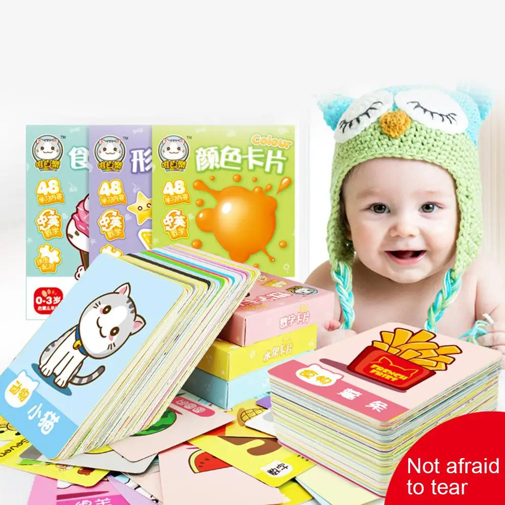 48 шт./компл. Мультяшные животные фрукты сочетание Английский Цвет Детская