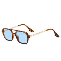 retro double bridges women sunglasses fashion pink gradient eyewear trending hollow leopard blue sun glasses men shades