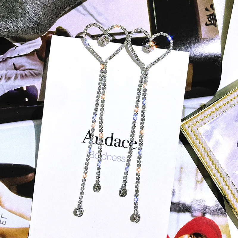 Серьги ювелирные изделия хрустальные роскошные модные новые корейские для