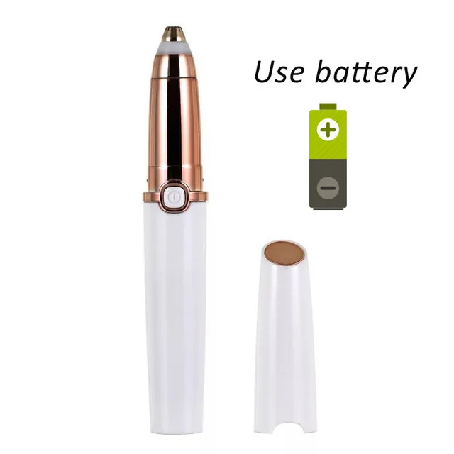 white use battery Электрический мини-триммер для бровей, губная помада, брови, ручка для удаления волос, безболезненная бритва, бритва, портативный эпилятор, средство для удаления волос на лице dfdf - Цвет: white use battery