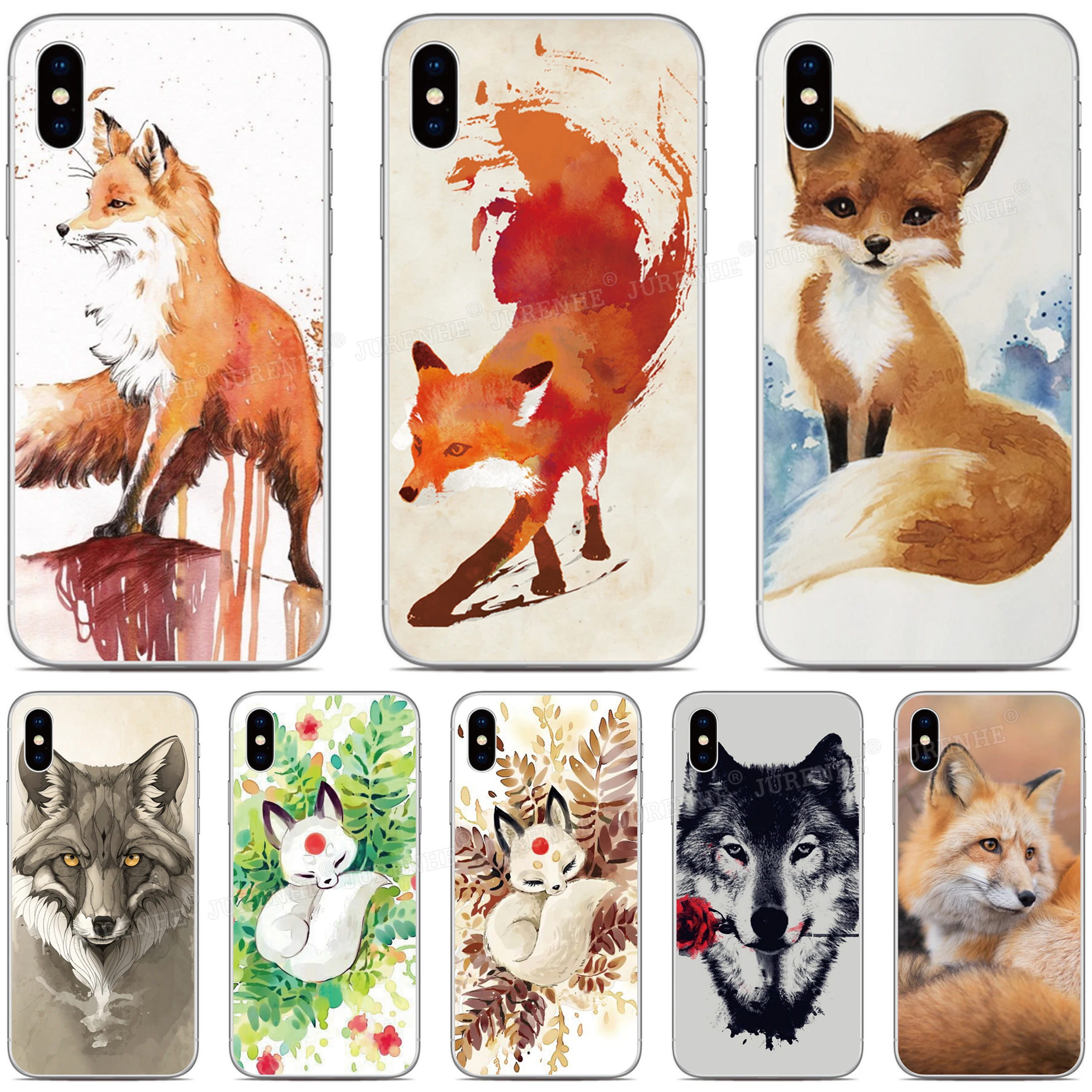 Мягкий чехол из ТПУ с рисунком лисы для iPhone SE 2020 SE2 2 XR X XS 11 Pro MAX 6 6S 7 8 9 Plus iPod Touch