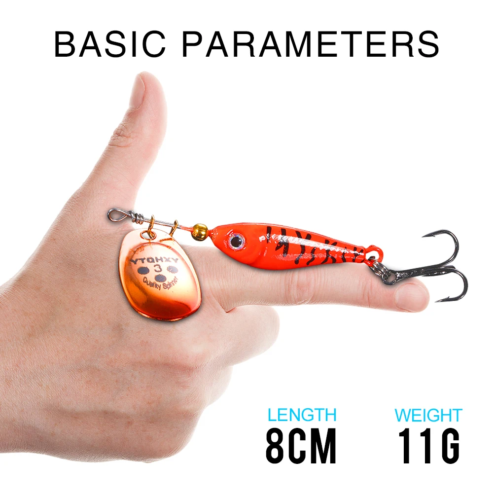1PCS  Rotating Metal Spinner Fishing Lure Hard Bait 11-20g Artificial Bait Wobblers Fishing Carp Bass Pike Fishing Tackle