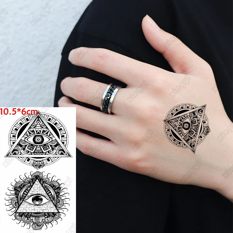 Водостойкая Временная тату-наклейка глаза Бога ангельское крыло детская тату