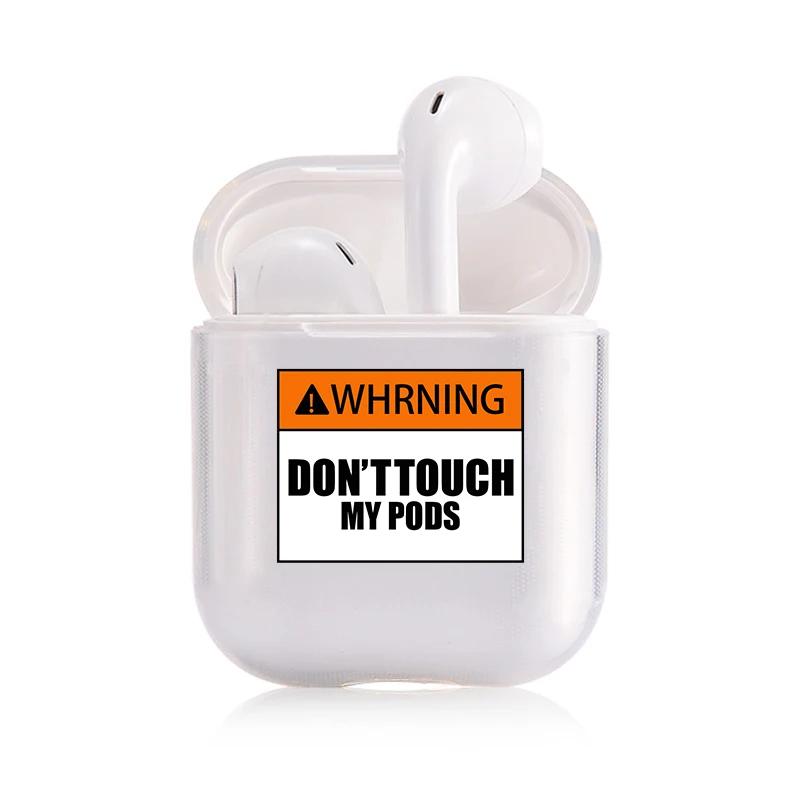 Предупреждение английские слова Мягкий силиконовый чехол для Apple Airpods 1/2 чехол Прозрачный Bluetooth беспроводные наушники коробка для наушников Чехол - Цвет: I202103