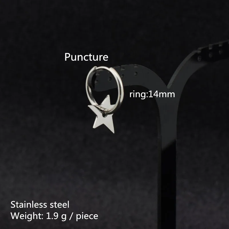 Ear ring Мужской Нержавеющая сталь Мода кулон серьги, ребята серьга, украшение из нержавеющей стали, человек аксессуар мода Gif мужские - Окраска металла: Ear ring
