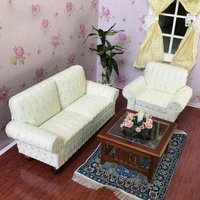 3pcs mini sofa table living room furniture model 112 dollhouse diy accessory set children education toys for kids gift