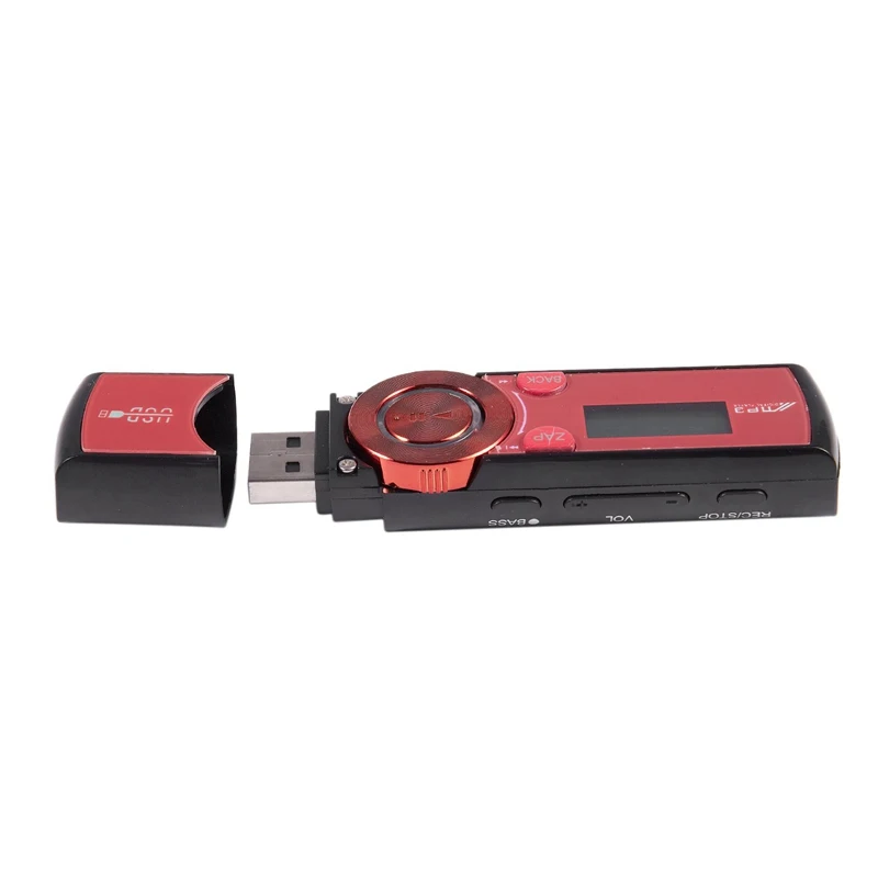 LCD USB MP3 Player FM Radio Support 16GB Micro SD / TF Card With Headphones Red | Электроника